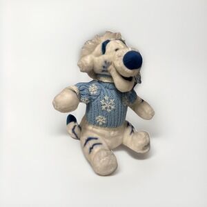 Disney Store Exclusive Winter White Tigger Plush Blue Sweater Snowflakes